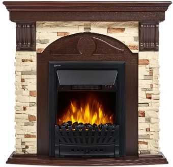 Портал Firelight Torre Classic (камень сланец натуральный/шпон темный дуб)