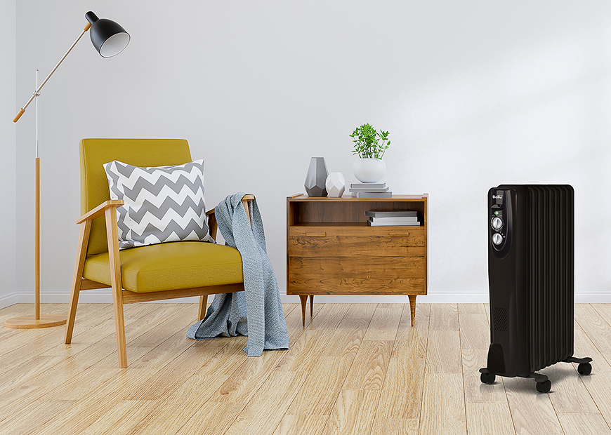 Масляный радиатор Ballu Classic black BOH/CL-09BRN 2000 (9 секций)