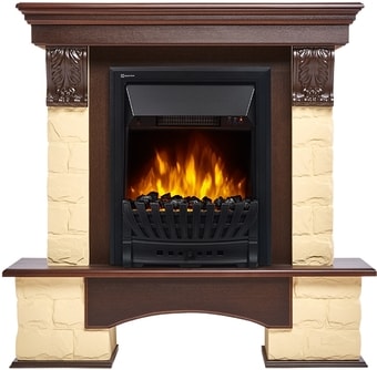 Портал Firelight Forte Classic (камень бежевый/шпон темный дуб)