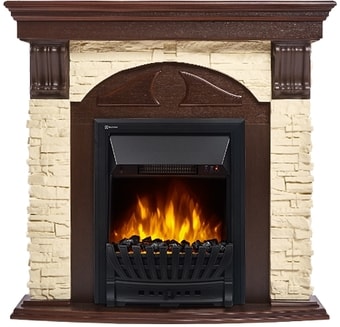 Портал Firelight Torre Classic (камень слоновая кость/шпон темный дуб)