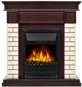 Портал Firelight Bricks Classic (камень бежевый/шпон темный дуб)