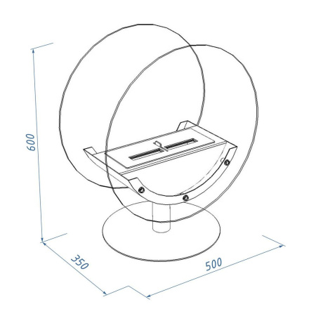 Биокамин Royal Thermo RTBFP-F500ML Mirror Lens
